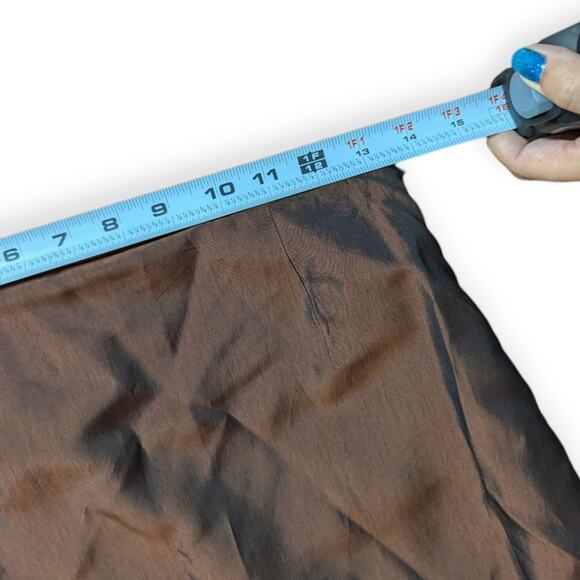 90's Olsen Collection Skirt US 6 brown blue damask color shift - Picture 7 of 7
